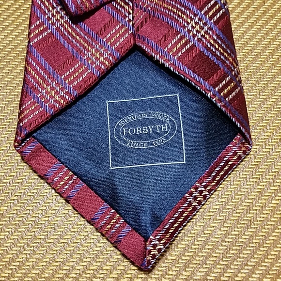 Forsyth Tie Burgandy Squared - Picture 2 of 3